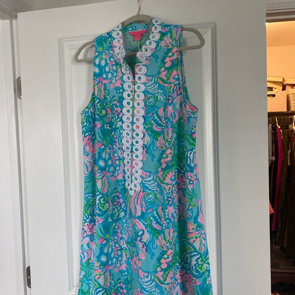 Lilly Pulitzer Dresses & Skirts - Lilly Pulitzer Jane Shift Dress "Aqua La Vista" Sz 12